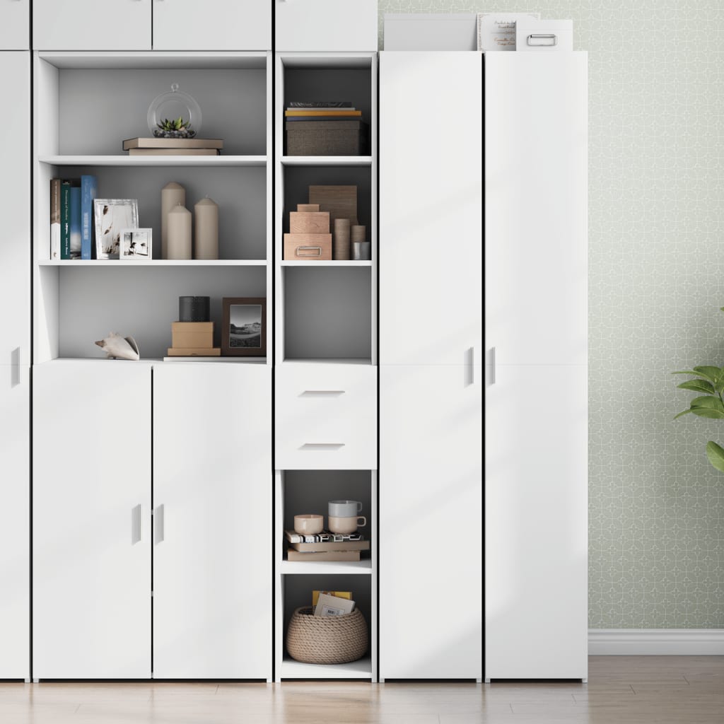 8721102651380_m_en_hd_1 Provira Hoge kast 30x42,5x185 cm bewerkt hout wit - Image 1