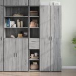 Provira Hoge kast 30x42,5x185 cm bewerkt hout grijs sonoma eikenkleur