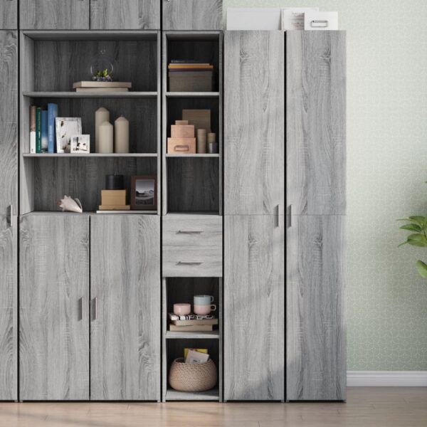 Provira Hoge kast 30x42,5x185 cm bewerkt hout grijs sonoma eikenkleur