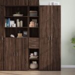Provira Hoge kast 30x42,5x185 cm bewerkt hout bruin eikenkleurig