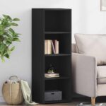 Provira Hoge kast 40x41x124 cm bewerkt hout zwart