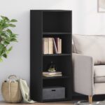 Provira Hoge kast 45x41x124 cm bewerkt hout zwart