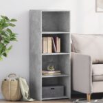 Provira Hoge kast 45x41x124 cm bewerkt hout betongrijs