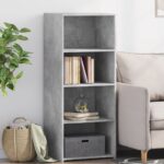 Provira Hoge kast 50x41x124 cm bewerkt hout betongrijs
