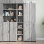 Provira Hoge kast 30x41x185 cm bewerkt hout grijs sonoma eikenkleurig