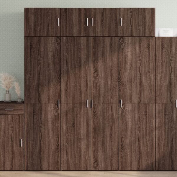 Provira Hoge kast 80x42,5x185 cm bewerkt hout bruin eikenkleurig