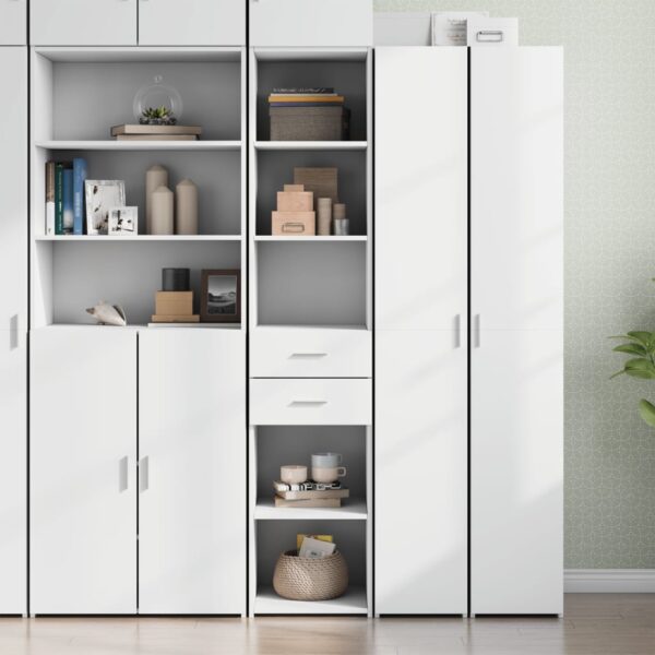 Provira Hoge kast 40x42,5x185 cm bewerkt hout wit