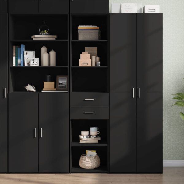 Provira Hoge kast 45x42,5x185 cm bewerkt hout zwart