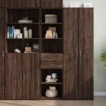 Provira Hoge kast 45x42,5x185 cm bewerkt hout bruin eikenkleurig