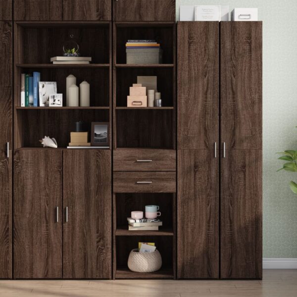 Provira Hoge kast 45x42,5x185 cm bewerkt hout bruin eikenkleurig