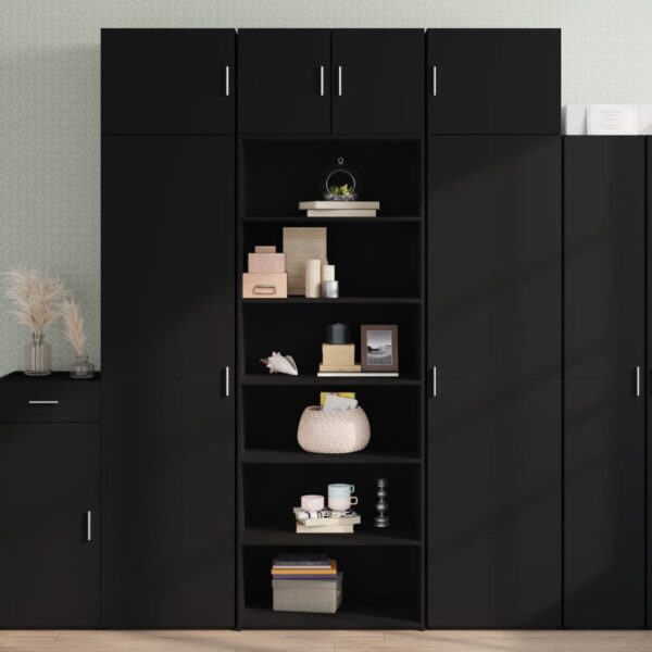Provira Hoge kast 70x41x185 cm bewerkt hout zwart