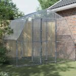 Provira Vogelkooi met deur gegalvaniseerd staal zilverkleurig