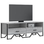 Provira Tv-meubel 122x34x41 cm bewerkt hout grijs sonoma eikenkleurig