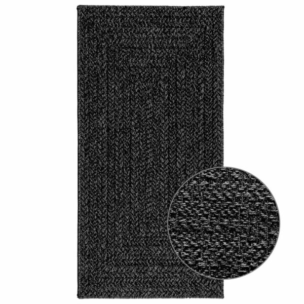 Provira Vloerkleed ZIZUR binnen en buiten 60x110 cm jute look antraciet