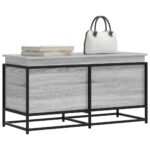 Provira Opbergbox met deksel 100x40x51,5 cm bewerkt hout grijs sonoma