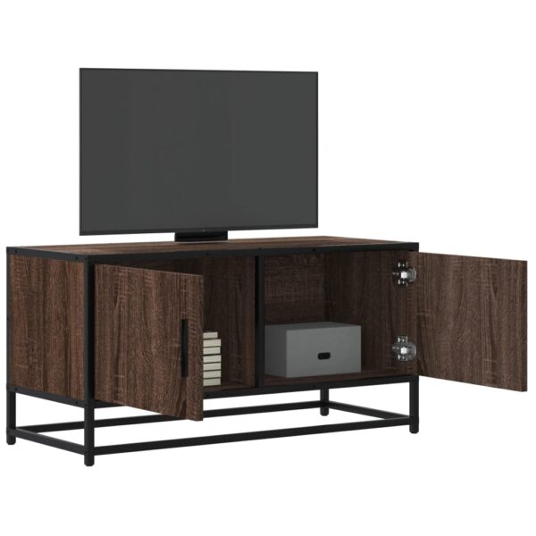 Provira Tv-meubel 80x34,5x40 cm bewerkt hout metaal bruin eikenkleur