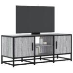 Provira Tv-meubel 100x35x41 cm bewerkt hout metaal grijs sonoma eiken