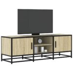 Provira Tv-meubel 120x35x41 cm bewerkt hout metaal sonoma eikenkleurig
