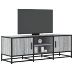 Provira Tv-meubel 120x35x41 cm bewerkt hout metaal grijs sonoma eiken
