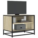 Provira Tv-meubel 61x40x46 cm bewerkt hout metaal sonoma eikenkleurig