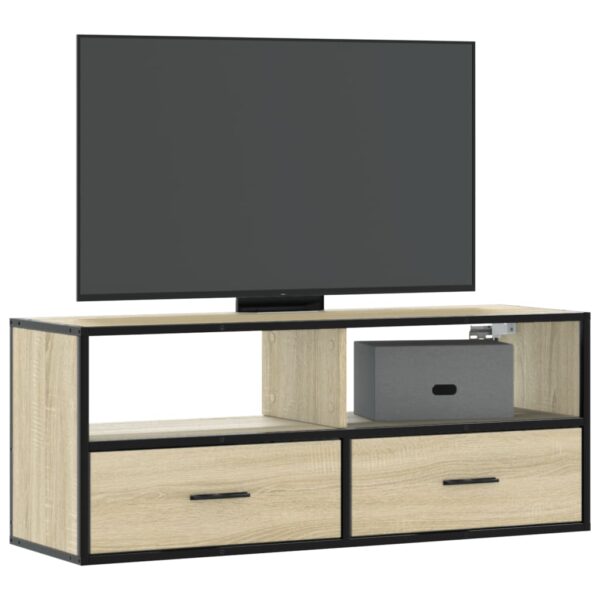 Provira Tv-meubel 100x31x39,5cm bewerkt hout metaal sonoma eikenkleurig