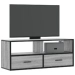 Provira Tv-meubel 100x31x39,5 cm bewerkt hout metaal grijs sonoma eiken