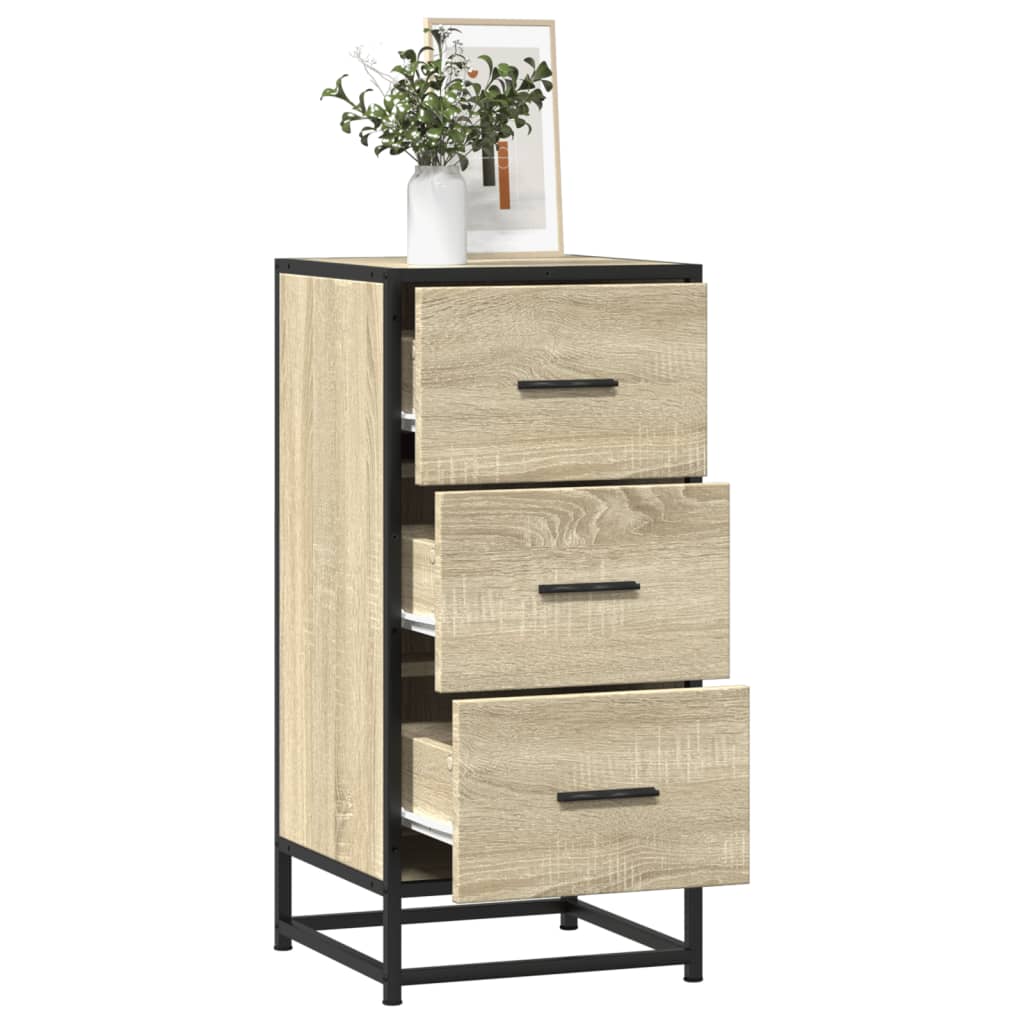 8721102840043_m_en_hd_1 Provira Dressoir 35,5x35x76 cm bewerkt hout en metaal sonoma eikenkleur - Image 1