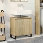 Provira Badkamerkast 58x33x60 cm bewerkt hout sonoma eikenkleurig