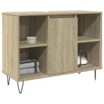 Provira Badkamerkast 80x33x60 cm bewerkt hout sonoma eikenkleurig