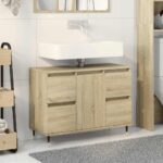 Provira Badkamerkast 80x33x60 cm bewerkt hout sonoma eikenkleurig