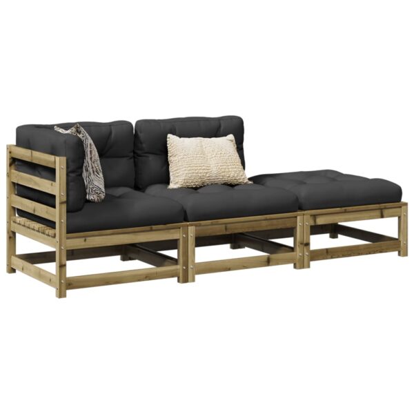 Provira 3-delige Loungeset met kussens geïmpregneerd grenenhout