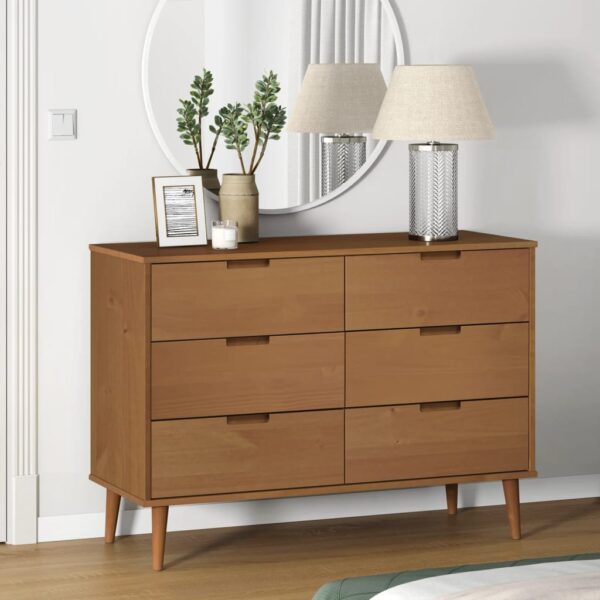 Provira Ladekast MOLDE 113x40x80 cm massief grenenhout bruin