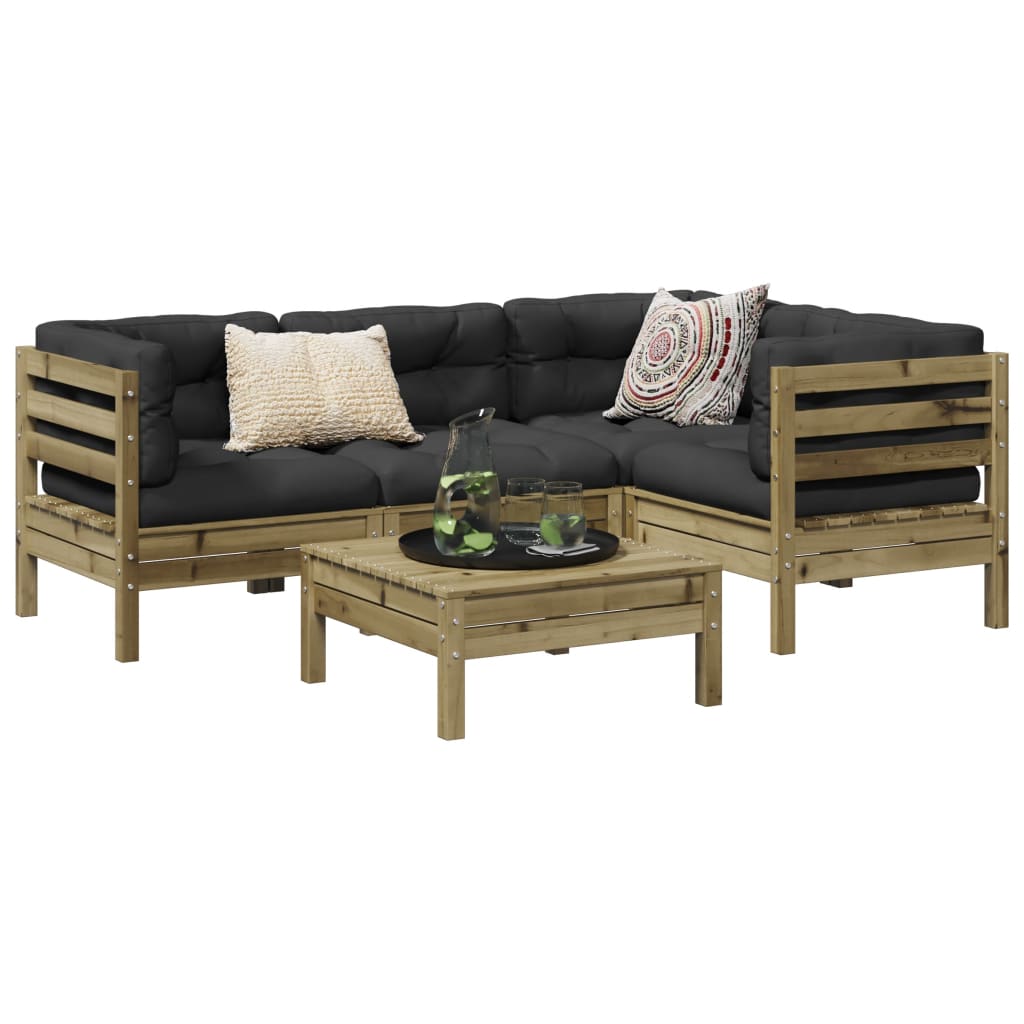 8721102900815_m_en_hd_1 Provira 5-delige Loungeset met kussens geïmpregneerd grenenhout - Image 1