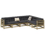 Provira 6-delige Loungeset met kussens geïmpregneerd grenenhout