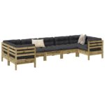 Provira 7-delige Loungeset met kussens geïmpregneerd grenenhout