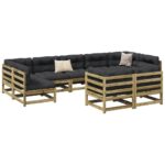 Provira 9-delige Loungeset met kussens geïmpregneerd grenenhout