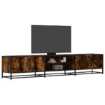 Provira Tv-meubel 210x35x41 cm bewerkt hout gerookt eikenkleurig