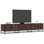 Provira Tv-meubel 210x35x41 cm bewerkt hout bruin eikenkleurig