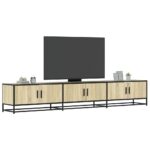 Provira Tv-meubel 240x35x41 cm bewerkt hout sonoma eikenkleurig