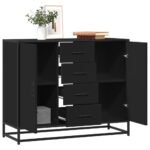 Provira Dressoir 92x35x76 cm bewerkt hout zwart