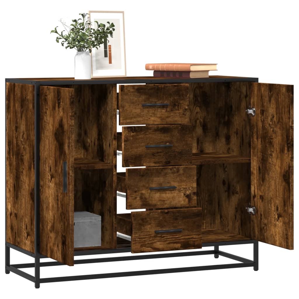 8721102923333_m_en_hd_1 Provira Dressoir 92x35x76 cm bewerkt hout gerookt eikenkleurig - Image 1