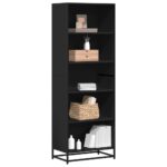 Provira Boekenkast 60x35x170,5 cm bewerkt hout zwart