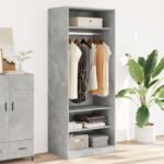 Provira Kledingkast 80x50x200 cm bewerkt hout betongrijs