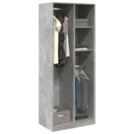 Provira Kledingkast 80x50x200 cm bewerkt hout betongrijs