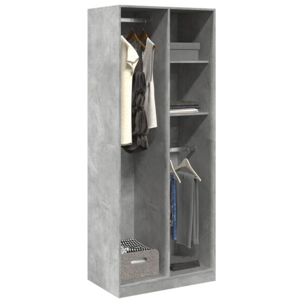 Provira Kledingkast 80x50x200 cm bewerkt hout betongrijs