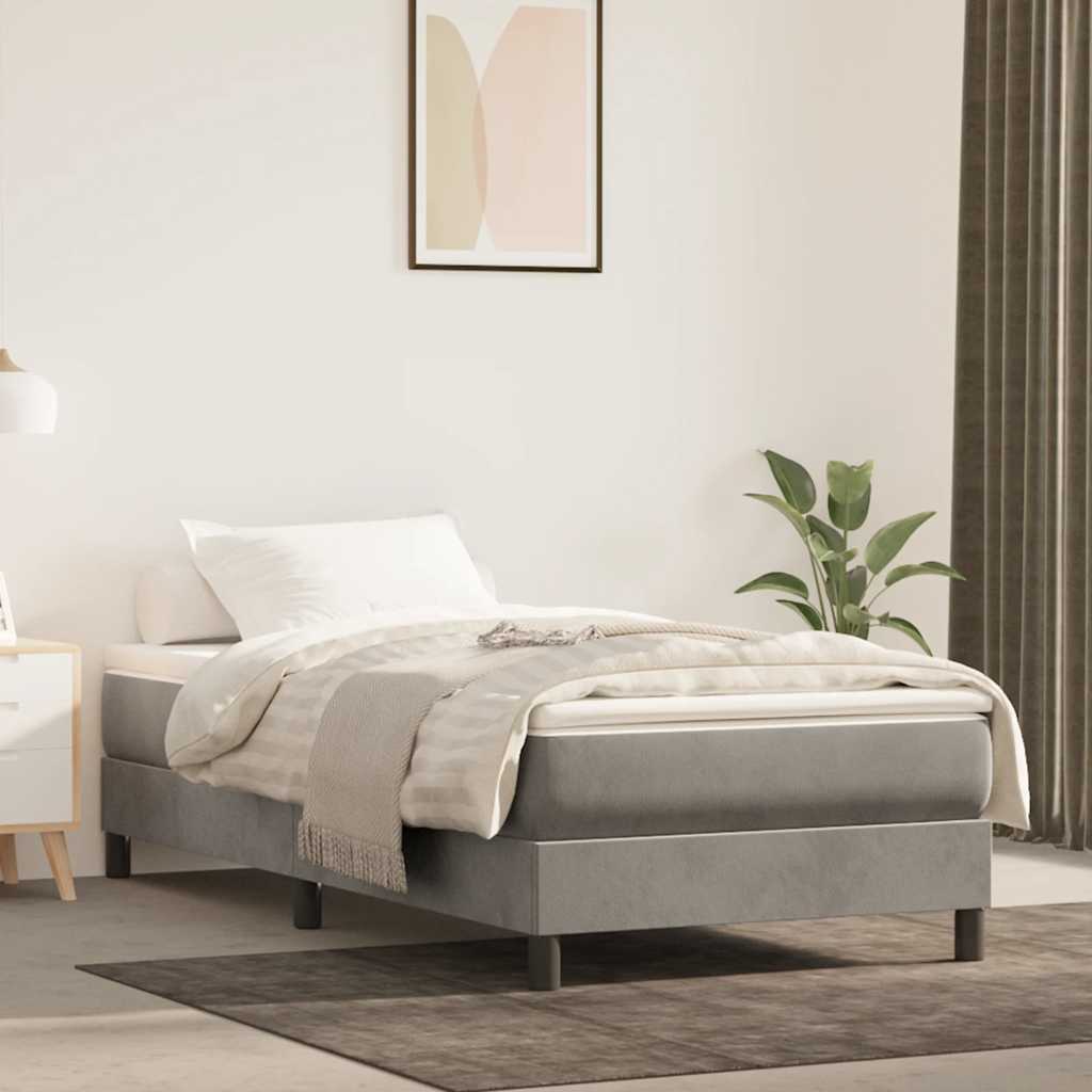 8721158368270_m_en_hd_1 Provira Pocketveringmatras 80x210x20 cm fluweel lichtgrijs - Image 1