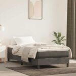 Provira Pocketveringmatras 80x220x20 cm fluweel donkergrijs