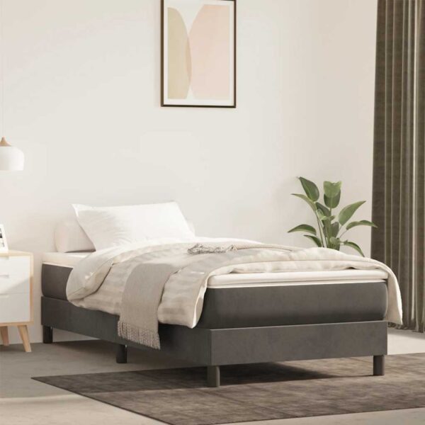 Provira Pocketveringmatras 80x220x20 cm fluweel donkergrijs