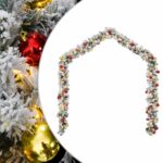 Provira Kerstslinger met kerstballen en LED-verlichting 20 m PVC groen
