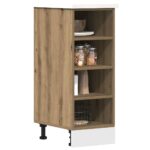 Provira Onderkast 30x44,5x81,5 cm bewerkt hout artisanaal eikenkleur